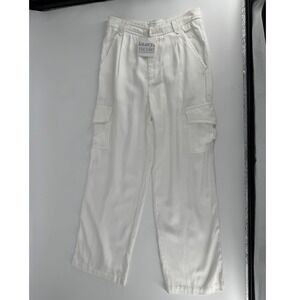 Lauren Nicole White Cargo Pants High Rise Wide Leg Women's Size S NEW